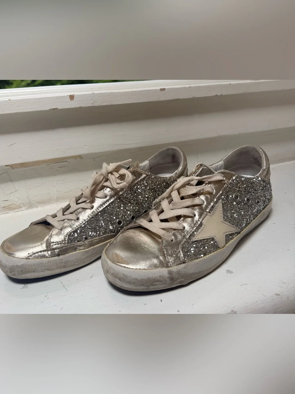 Golden Goose silver glitter